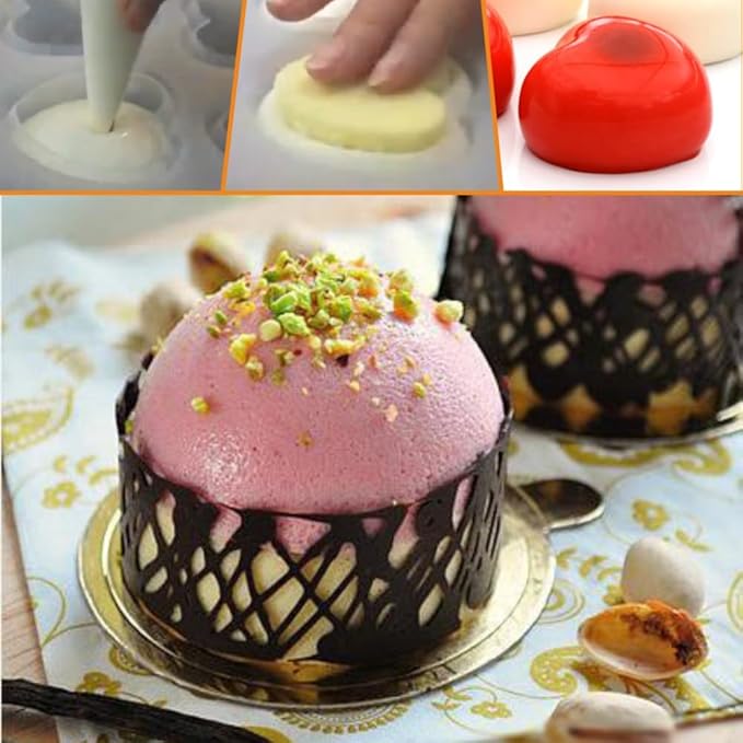 Baking Accessories And Tools Silicone Chocolate Mold Silicon Ball Cake Moulds 3D Half Sphere Candy Truffle Baking Tray (Round D_11.88 X6.96 X1.96inch)