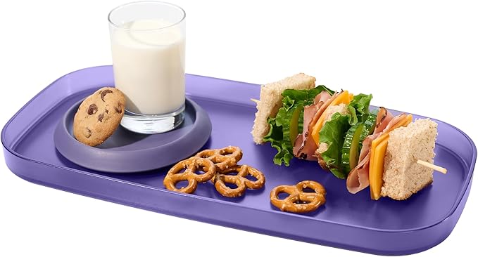 madesmart dipware Small Serving Plate, Collapsible & Removable Dip Bowl for Salsa, Queso, Sald, Olives, Premium Dishwasher & Microwave Safe, Multipurpose Plate & Bowl, Plum