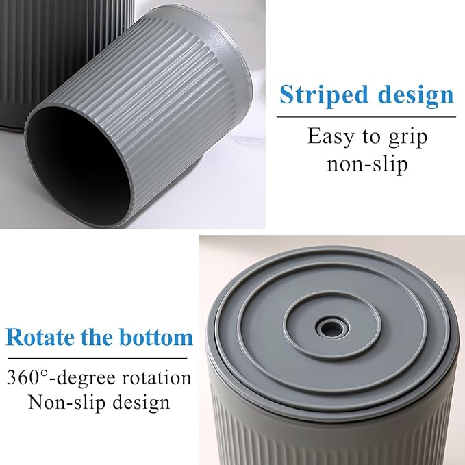 Kyraton Cooking Utensils Holder 2pcs, 360° Rotating Heavy Duty Plastic Kitchen Utensil Holder for Countertop, The Small Utensil Crock for Cutlery Silverware, Tooth Brush, Desk Pencil Pen