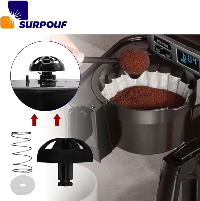 2-Pack Coffee Replacement Brew Basket Spring Loaded Stopper Kits Fits For Mr. Coffee Black and Decker Hamilton coffee maker parts, Parts Number 990117900 990237500 Coffee Machine Accessory