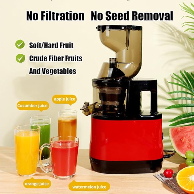 Juicer Machines, Cold Press Juicer Machines With 3.3" Large Feed Chute, Self Feeding For Juice Extractor Fit Whole Fruits And Vegetables, High Juice Yield Easy Cleaning