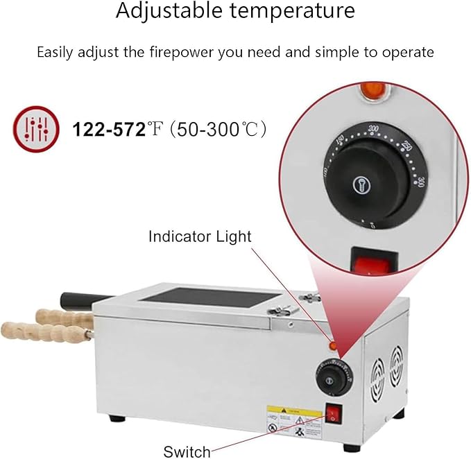 Hungarian Cake Pop Roller Machine, Chimney Roll Machine, Donut Machine, Cake Roll Oven, Bread Oven, Ice Cream Crispy Oven, for Chimney Cake and Bread Rolls