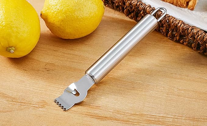 Stainless Steel Lemon Zester Grater with Channel knife Citrus Orange Peeling Tool Fruit Peelers