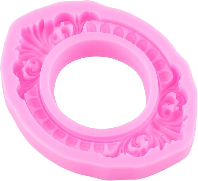 Mujiang Photo Frame Fondant Mold Picture Frame Silicone Mold Vintage Frame Molds for Cake Decorating Cupcake Topper Chocolate Candy Polymer Clay Set Of 4