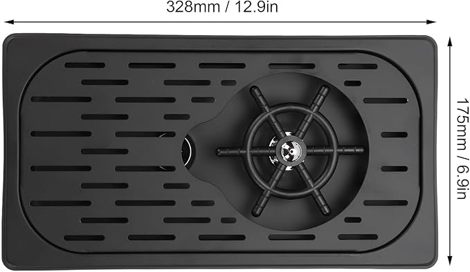 Zerodis Glass Rinser for Kitchen Sink Coffee Machine Products Steel Automatic High Pressure Countertop Cup Washer Spray Rinser Glass Pitcher Cleaner with Drain Drip (Black)