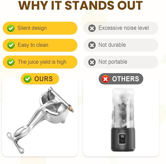 Heavy Duty Manual Fruit Juicer Press, Upgraded Fruit Juice Squeezer Handheld Aluminum Alloy, Non-Slip Ergonomic Grip, Easy to Use & Clean, Efficient Extraction of Citrus, and Other Fruits (2)