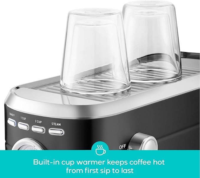 CASABREWS CM5418 Espresso Machine 20 Bar, Stainless Steel Espresso Maker with Milk Frother, Compact Cappuccino Machine for Home, Small Espresso Coffee Machine for Latte, Black