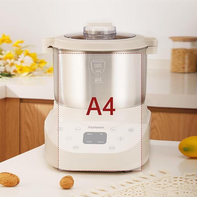 Joydeem Electric Dough Maker, 9.5Qt with Winter & Summer Fermentation, Dual Functions (MIX for Dough/Kneading, BLEND for Filling) - Ideal for Bread, Pizza, Roti, Dumplings, Sourdough, HMJ-A901
