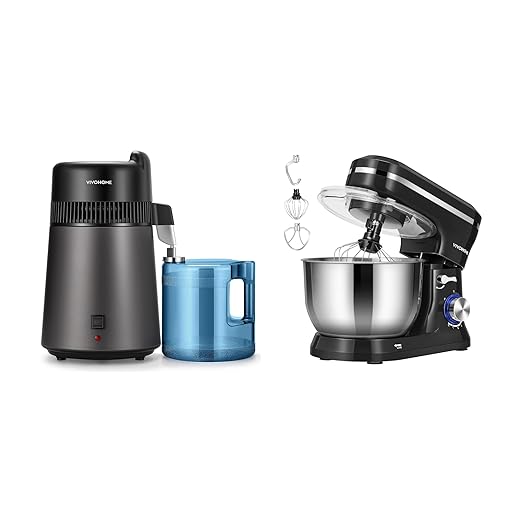 VIVOHOME Water Distiller Countertop 1.6 Gallon/6L 900W Distilled Water Machine with VIVOHOME 4.75 Quart Stand Mixer, 8 Speed Kitchen Electric Food Mixer