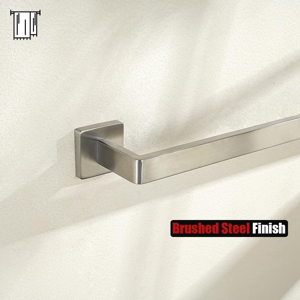 JQK Brushed Towel Bar, Rounded Edges 26.41 Inch Towel Rack, 304 Stainless Steel Bathroom Wall Mount, Useable Length 24 Inch, TB250L24-BN