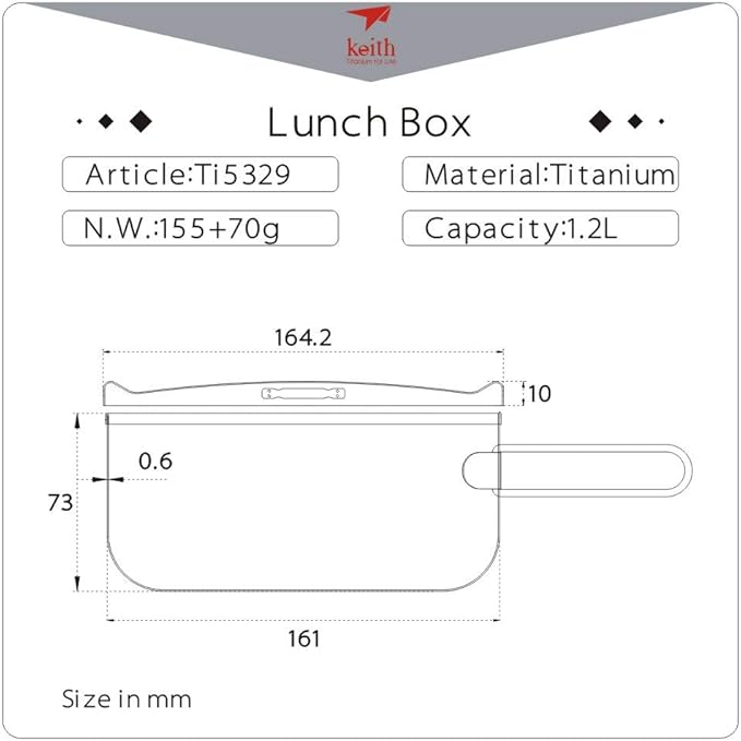 KEITH TITANIUM Lunch Box (Ti5329) ●●●●●●● Keith's 18th Anniversary: Exclusive Price!