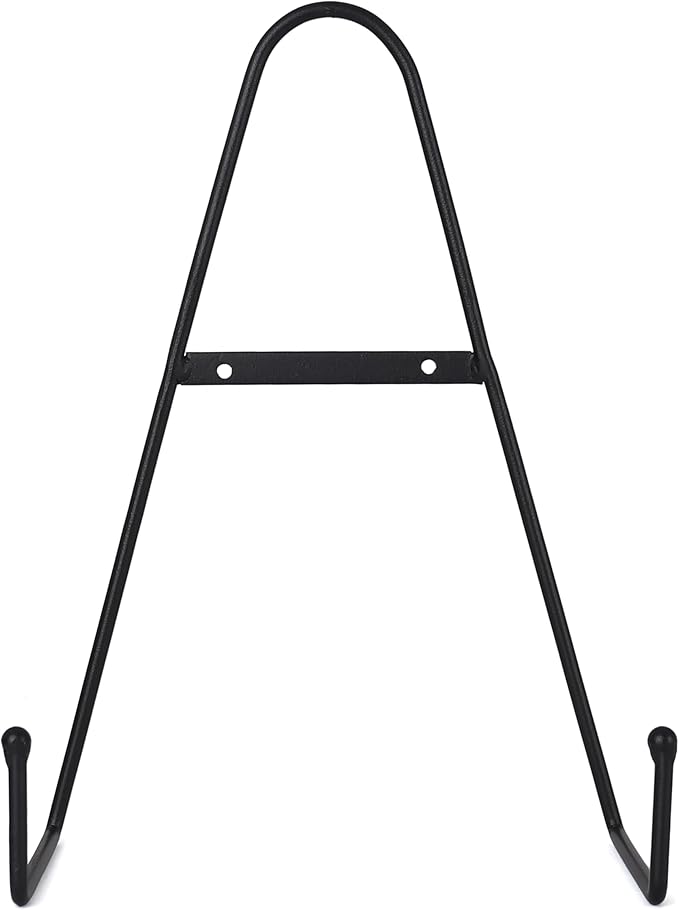 Milltown Merchants™ Metal Display Stand - Free Standing or Wall Mounted Decorative Plate Holder - Versatile Plate Hanger Stand - Black Metal Plate Stand - (1 Pack, X-Large)