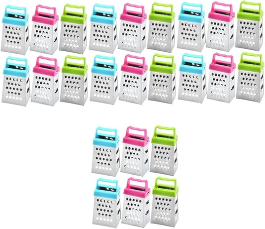 PRETYZOOM 24pcs Mini Cheese Grater Stainless Steel Grater Garlic Slicer Handheld Fruit Vegetable Cutter Easy Clean