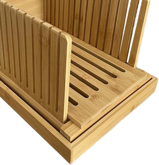Fenteer Bamboo Bread Slicers Toast Slicers Manual Kitchen Tools Cutting Guide Bread Loaf Slicers Bread Slicers Machine for, Style B