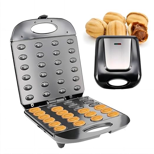 Walnut Cookie Maker 24 Holes Mold Maker Electric Walnut Cake Maker Mini Nut Waffle Bread Machine Sandwich Iron,Toaster Baking Breakfast Pan