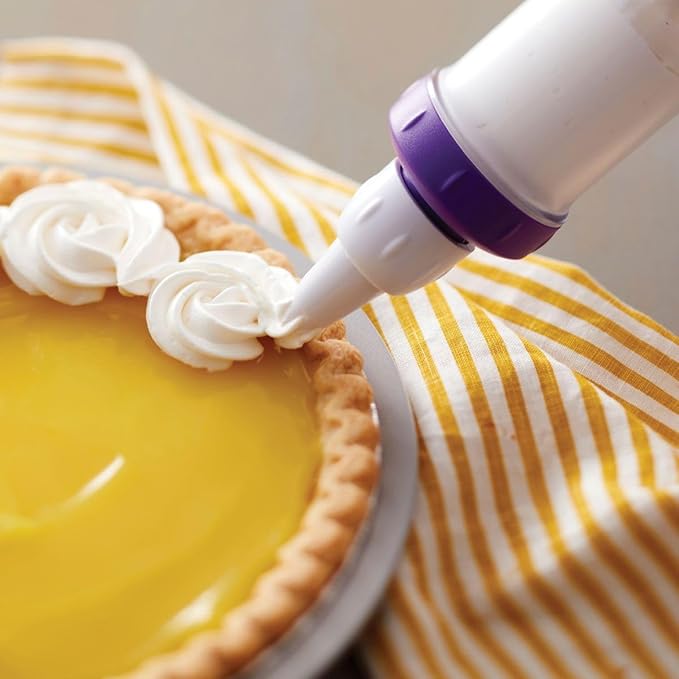 Wilton Dessert Decorator - The Kit Includes a Plunger-Style Tool,2 Couplers,1 Fill Tip,4 Decorating Tips,Plastic,White & Purple,(Pack of 12)