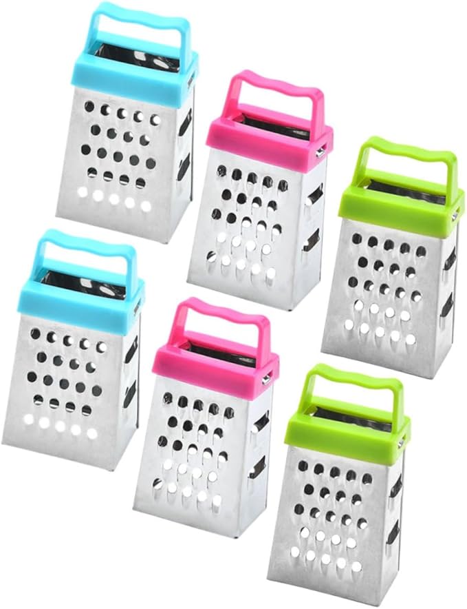 PRETYZOOM 12pcs Mini Cheese Grater Box Stainless Steel Handheld Fruit Vegetable Slicer Easy to Use and Clean Multi-functional Kitchen Tool