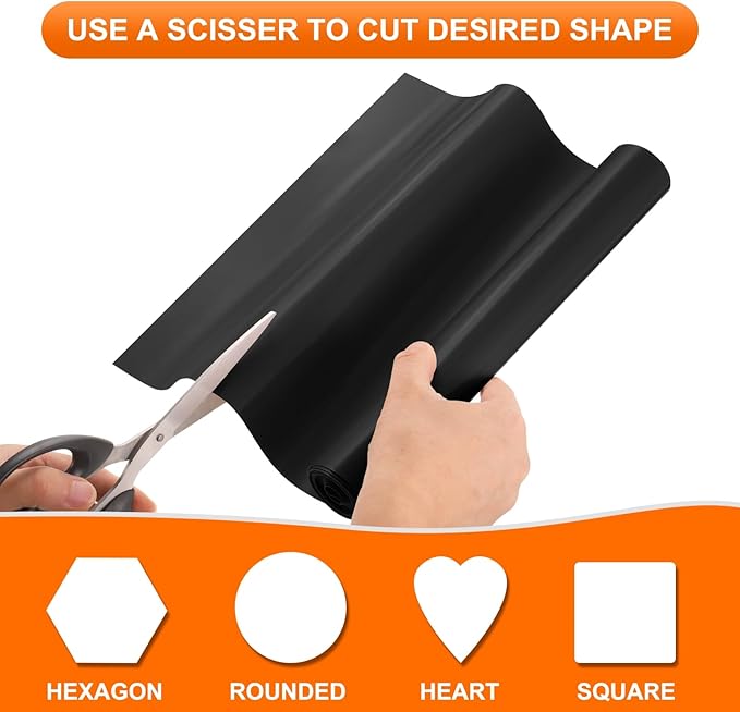 uxcell 11.8IN x 5.9FT Silicone Baking Mat Rolls, Heat Resistant Baking Mats, Non-Stick Pastry Mats, Non-Slip Countertop Mats, Refrigerator Liners Black