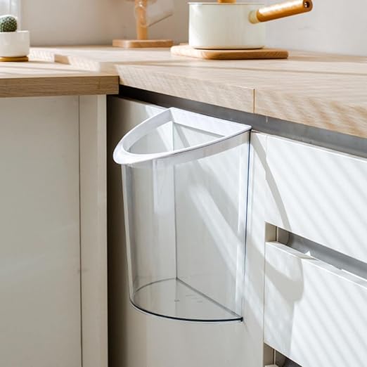jojofuny Hanging Kitchen Trash Bin 29x28.5cm Plastic Waste Container Wall-Mounted Garbage Can for Cabinet Door Use