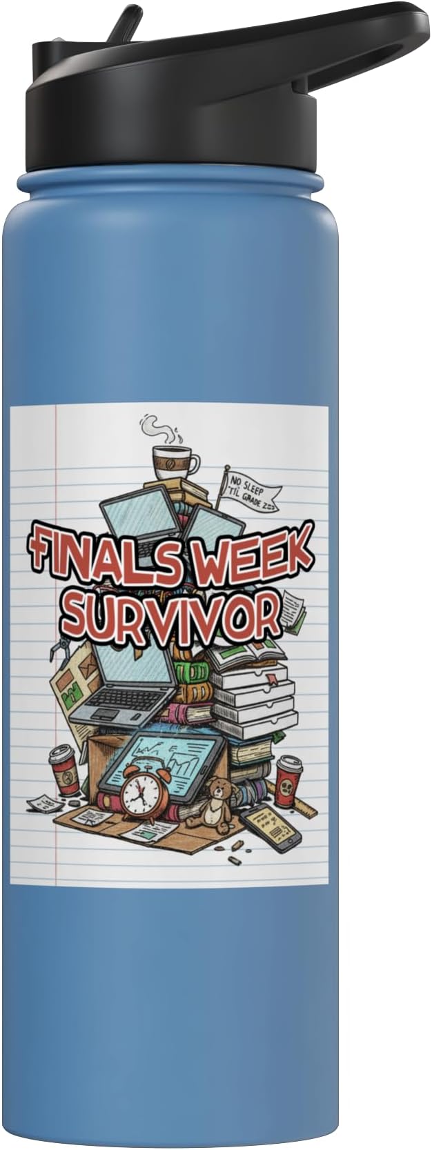 Cafeteria Critic - Student Lunch School Humor Food Chaos Stainless Steel Insulated Water Bottle