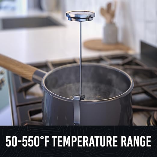 Candy Thermometer with Pot Clip - Deep Fry Oil for Frying and Candle Making - 2 Pack