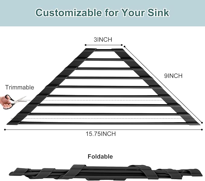 MERRYBOX Triangle Roll Up Dish Drying Rack Over The Sink, 2025 Anti-Rust Sink Drying Rack with Full Silicone Wrapped- Anti-Slip, Space Saving, Durable Organizer for Kitchen