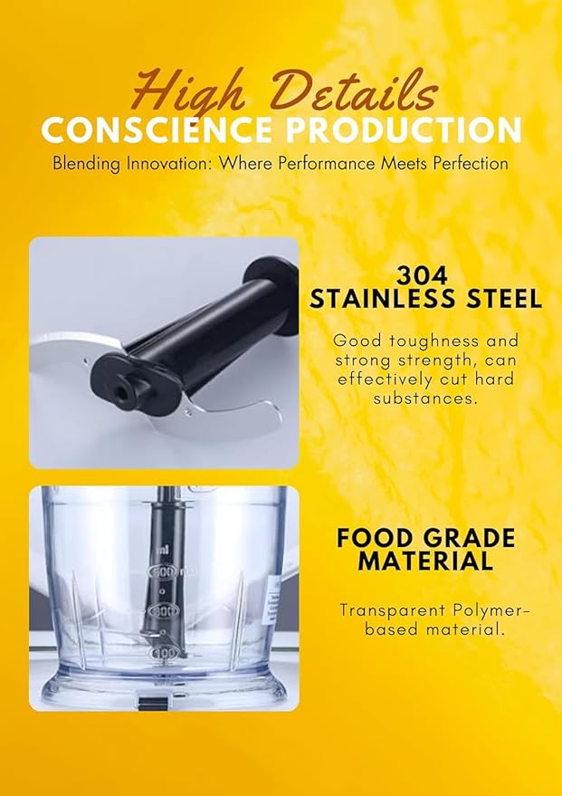 MegaWise Pro Titanium Reinforced 5-in-1 Immersion Hand Blender, Powerful Motor with 80% Sharper Blades, 12-Speed Corded Blender (Black)