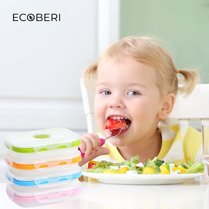 Small 12oz Collapsible Silicone Food Container (1.5 Cups) Compact Lunch, Snack & Leftover Storage BPA-Free, Leak-Resistant Lid, Microwave, Freezer & Dishwasher Safe, Space-Saving Portable Bento Box