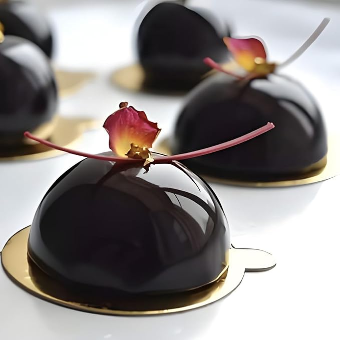 Sphere Silicone Cake Mold, 3D Ball Mousse Cake Molds for Baking, French Dessert Chocolate Fondant Molds for Candy Truffle Cupcake Jelly Pudding Ice Soap (8-Cavity)