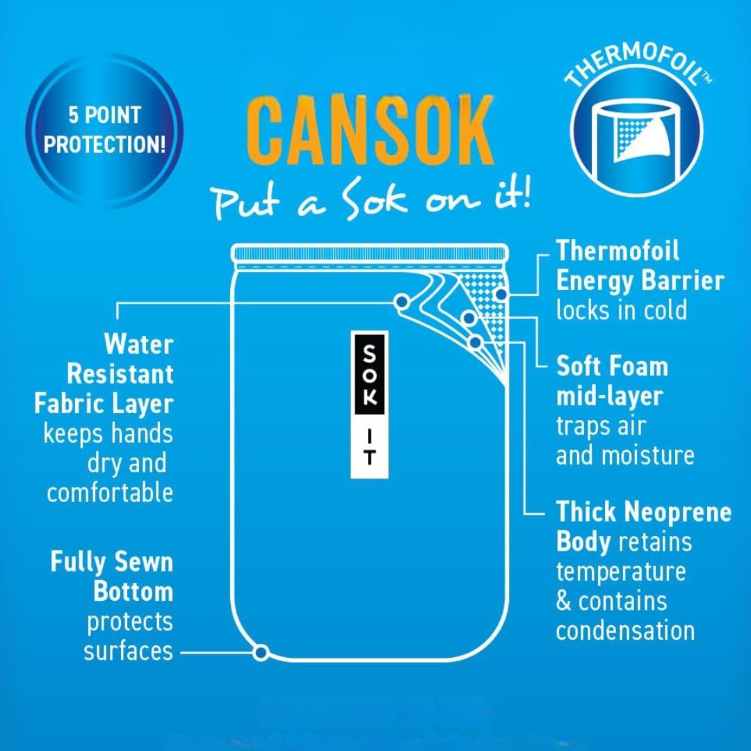 Sok It CanSok Sleeve for Beer & Soda Insulated Neoprene Cover (Music to My Ears, 12oz Can Sleeve)