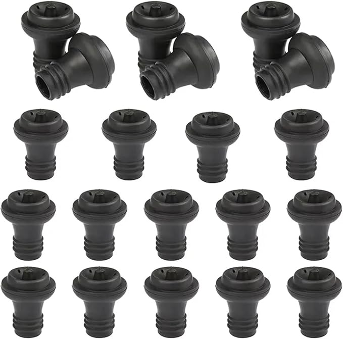 Wine Stopper 30pcs Black Wine Stoppers - Vacuum Reusable Leak-Proof for Most Pumps