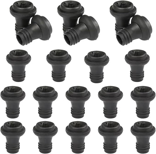 Wine Stopper 30pcs Black Wine Stoppers - Vacuum Reusable Leak-Proof for Most Pumps