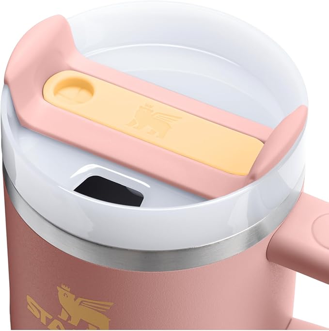 STANLEY Quencher H2.0 Tumbler with Handle and Straw 20 oz | Flowstate 3-Position Lid | Cup Holder Compatible for Travel | Insulated Stainless Steel Cup | BPA-Free | Peach Rose
