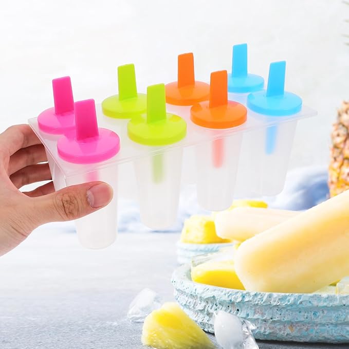 Zerodeko Ice Pop Mold, Set 24 Pcs Reusable Silicone Freezer Trays for Diy Ice Cream Treats Kids Parties and Healthy Summer Snacks