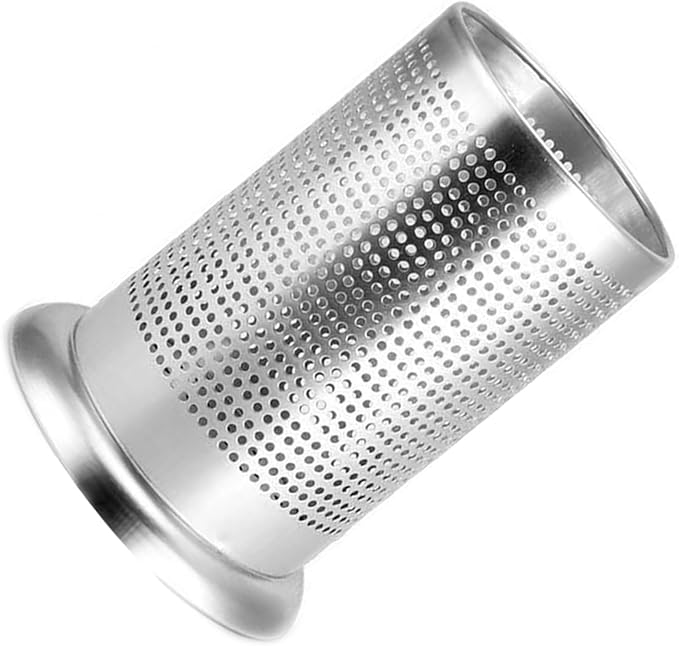 Tissting Stainless Steel Kitchen Utensil Holder, Chopsticks Straw Basket Drying Rack Utensil Organizer, Round Silverware Draining Organizer Drying Rack with Drain Holes