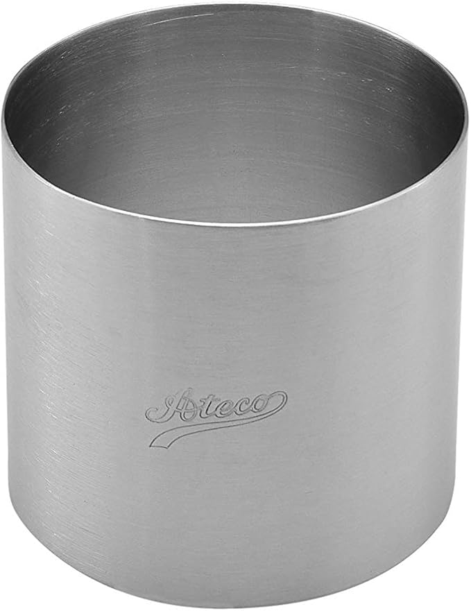 Ateco Round Cake Ring Dessert Mold, 3" High x 3.125" Diameter, Stainless Steel