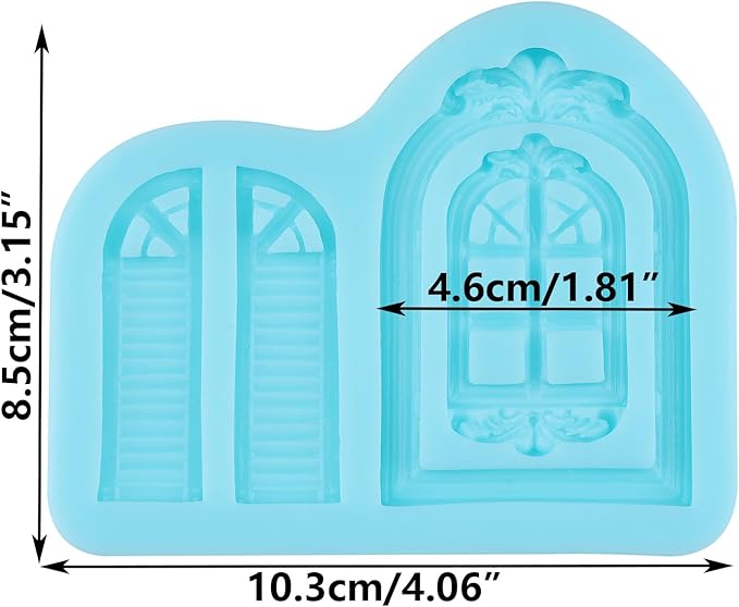 Window Fondant Molds Window Silicone Chocolate Mold for Cake Decorating Cupcake Topper Candy Gum Paste Polymer Clay