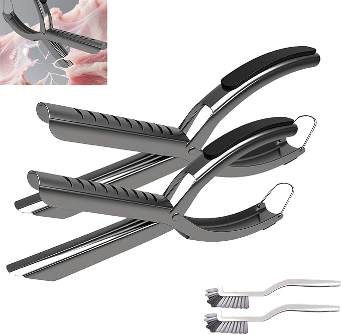 Rib Membrane Remover Tool – Premium Stainless Steel Deveiner for Ribs – Effortless Silver Skin Removal – Perfect for BBQ, Butchers & Home Chefs – Easy to Clean & Durable(2 PCS)