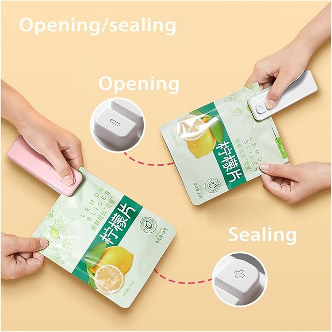 2 in 1 Heat Sealer Mini Handheld Sealing Vacuum Machine Portable USB Charging Food Snack Plastic Storage Bag Sealer Packing Bag