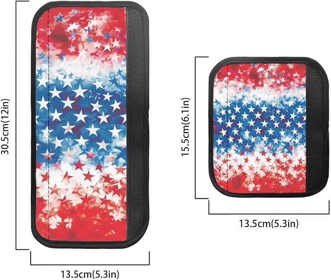 Patriotic Fridge Door Handle Covers Set of 6 Kitchen Appliance Decor Handles Glove Anti-Slip Protectors 4th of July Refrigerator Decor Accessories, Star American Flag Red White Blue