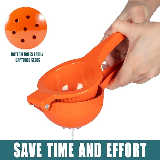 Manual Juicer Citrus Lemon Squeezer, Fruit Juicer Lime Press Metal, Professional Hand Juicer Kitchen Tool(Orange)