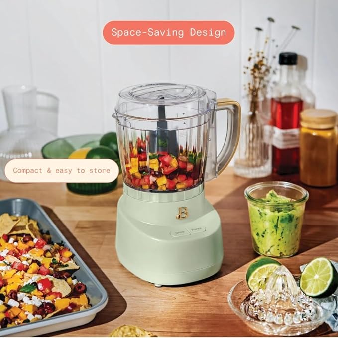 3-Cup Mini Food Chopper, Chop-Puree Selector, Dishwasher Safe Parts & Safe Lid, 250W (Sage Green)