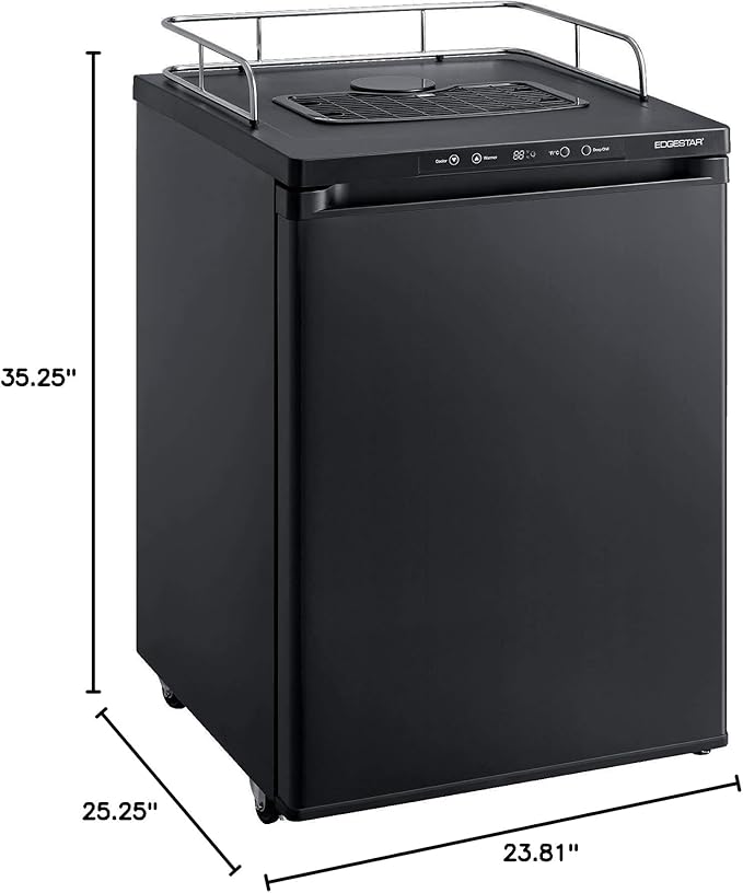 EdgeStar BR3002 24 Inch Wide Kegerator Conversion Refrigerator for Full Size Kegs with Deep Chill Mode - Black