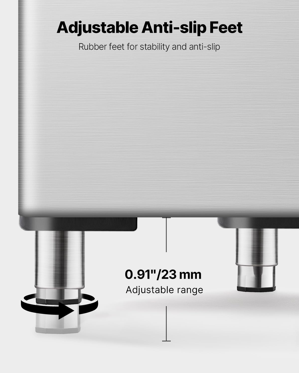 VEVOR Commercial Ice Maker Storage Bin, 500LBS Capacity Ice Bin, Stainless Steel Ice Storage Bin with Filter and Adjustable Anti-Slip Rubber Feet, Suitable for Restaurant Hotel and Beverage Shops
