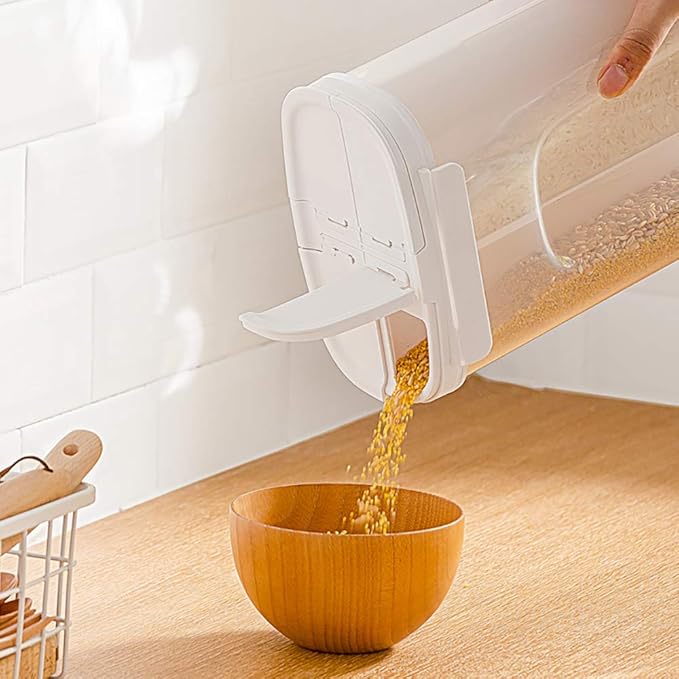 Poeland Storage Jars Canisters with Built-in partition / 4 compartments for Spaghetti Pasta Noodles Cereal - White 2Pack