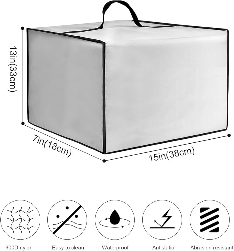 Coffee Maker Cover for Technivorm Moccamaster 53930 KBGV 10-Cup Coffee Machine 40OZ Heavy Duty Thickened Waterproof Protective Nylon Case,Black (Silver)
