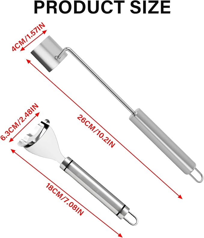 2 Pack Corn Peeler – Ergonomic Stainless Steel Stripper Tool Set for Kitchen Prep, Gadget Tool for Corn on the Cob Easy to Use and Clean