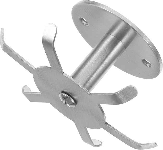 SUPVOX Rotatable 6-Prong Kitchen Utensil Hooks Stainless Steel 304 Under Cabinet Hanging Holder Heavy Duty Hanging Utensil Organizer for Kitchen Storage