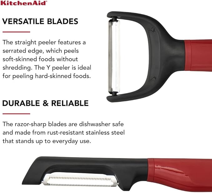 KitchenAid Universal Y and Euro Peeler Set, 2 Piece, Empire Red