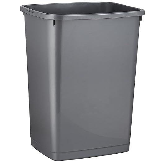 Superio Large Kitchen Trash Can 13 Gallon, 52 Qt Unlidded Waste Bin Only for Kitchen, Garage, Indoor and Outdoor Trash Can, Grey